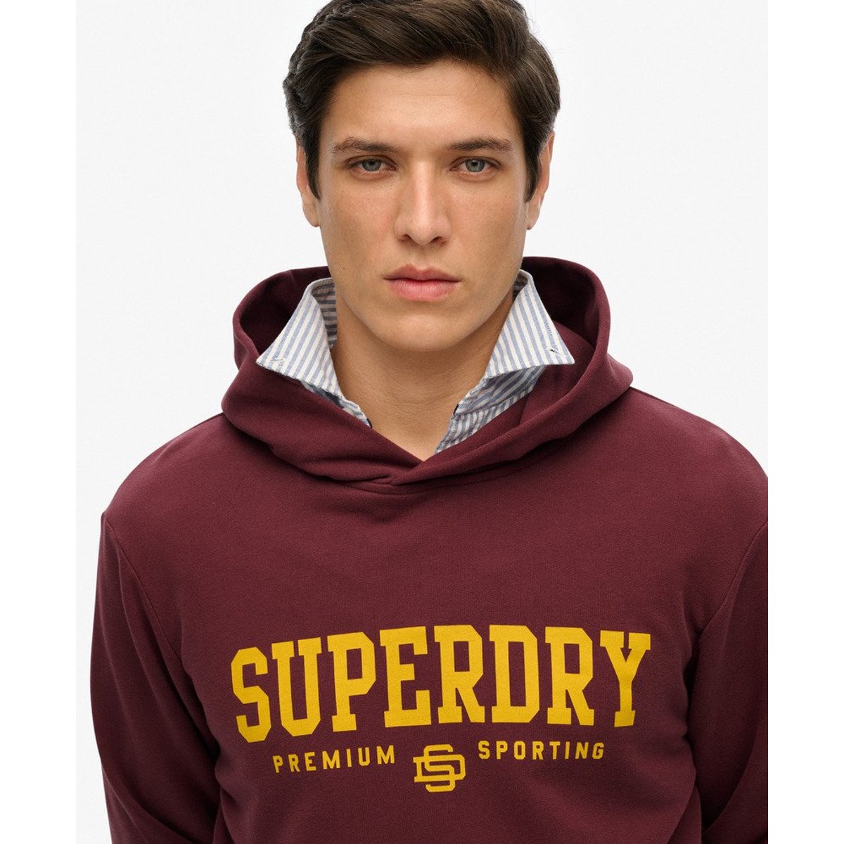 Sweat à capuche Core Sport rouge porto, SUPERDRY
