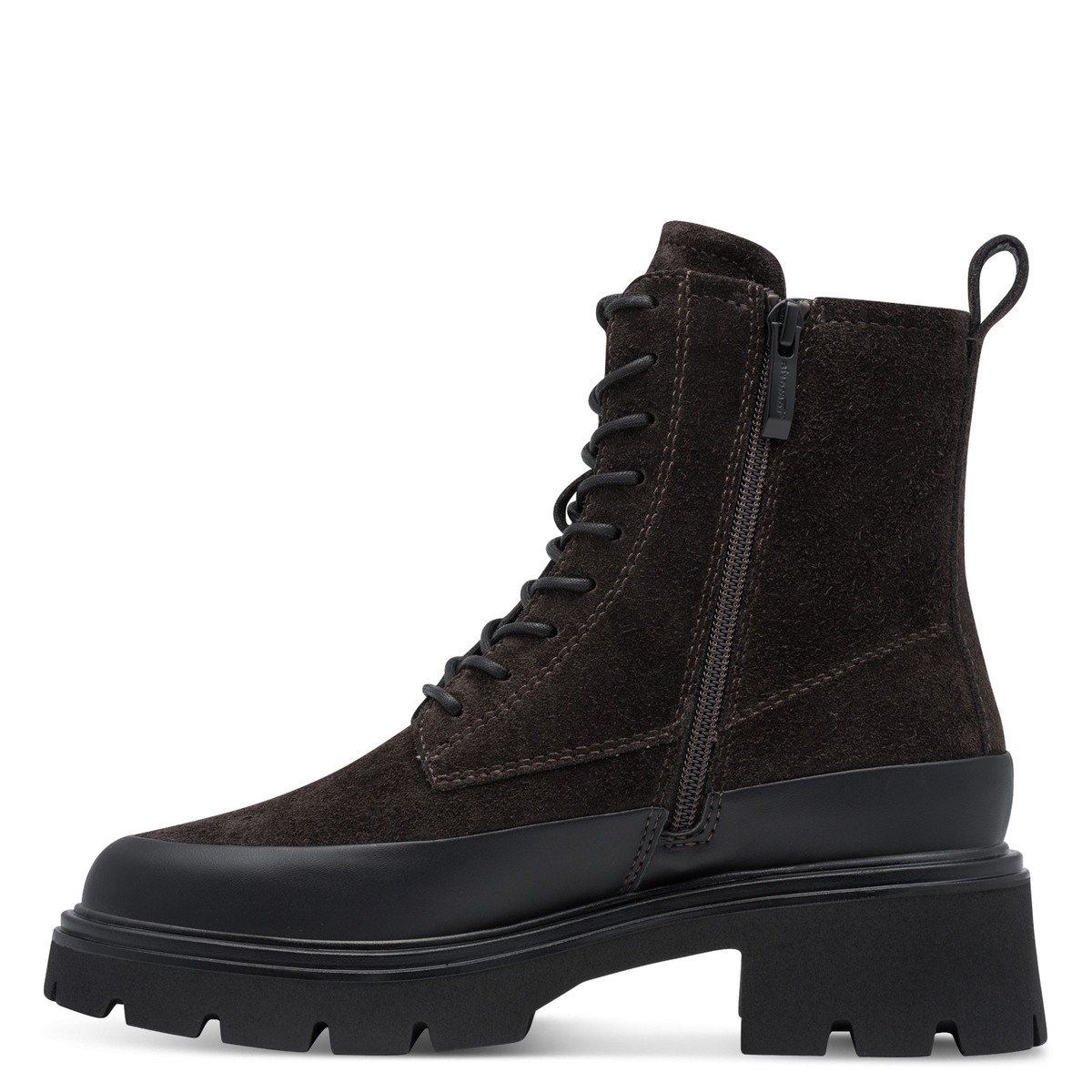Bottine talon bloc gris laque, TAMARIS