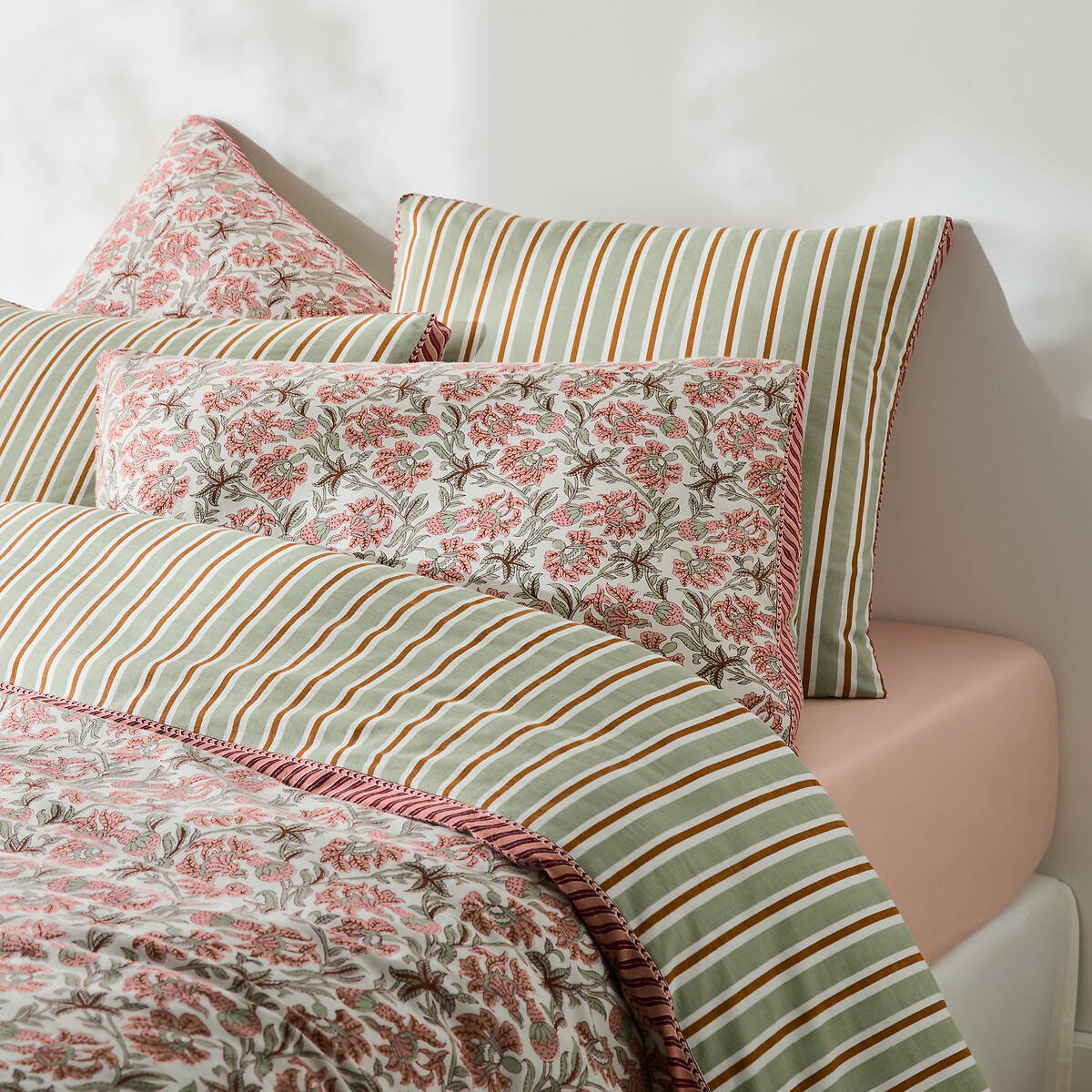 Funda de almohada de algodón lavado, Hyacinthe estampado, LA REDOUTE INTERIEURS