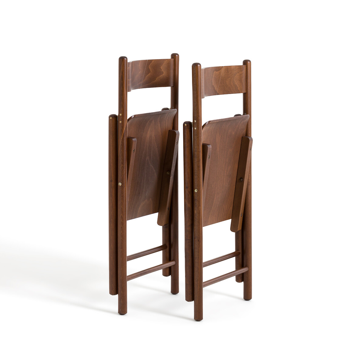 Lote de 2 sillas plegables de haya y madera contrachapada, Panni madera oscura, LA REDOUTE INTERIEURS