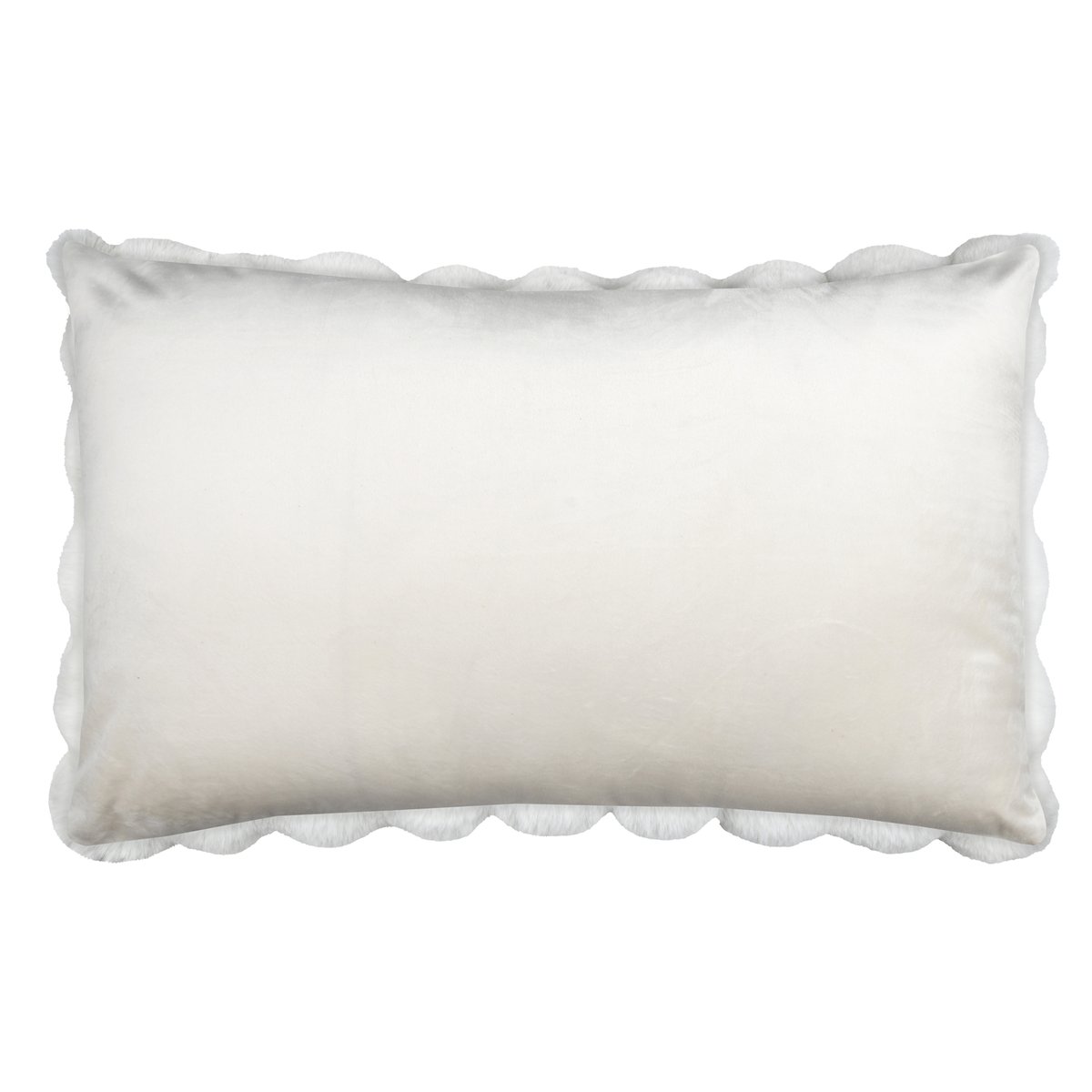 Coussin déhoussable imitation fourrure ecru, LOVELY CASA