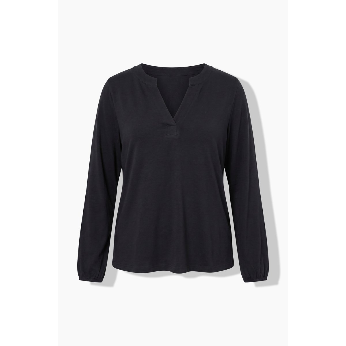T-shirt en modal mélangé noir, ULLA POPKEN