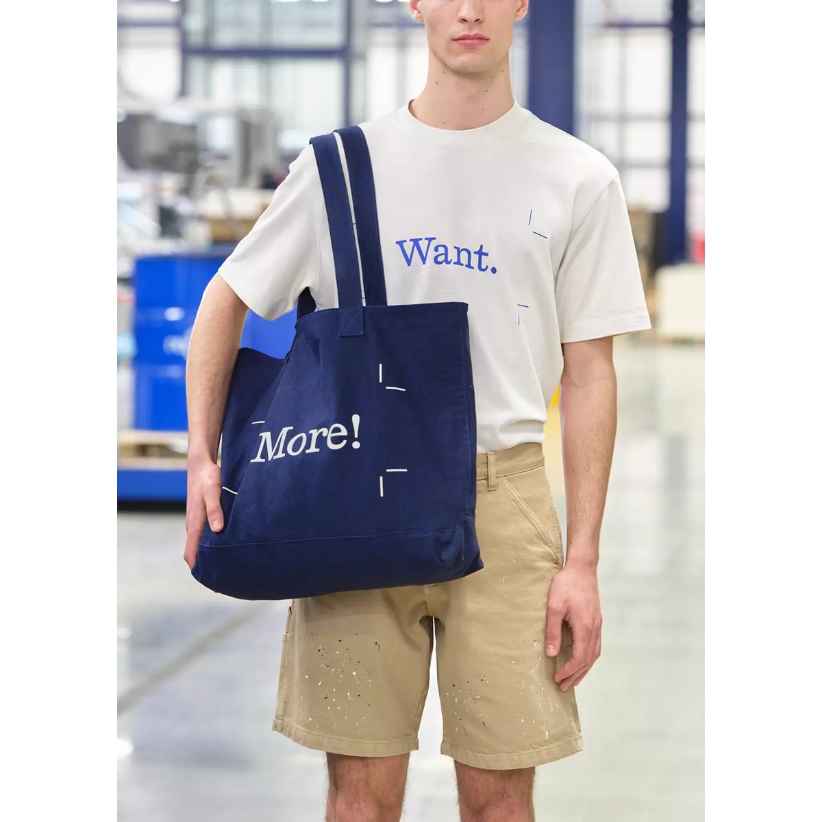 Sac cabas en toile 100 % coton bleu marine, MANGO MAN