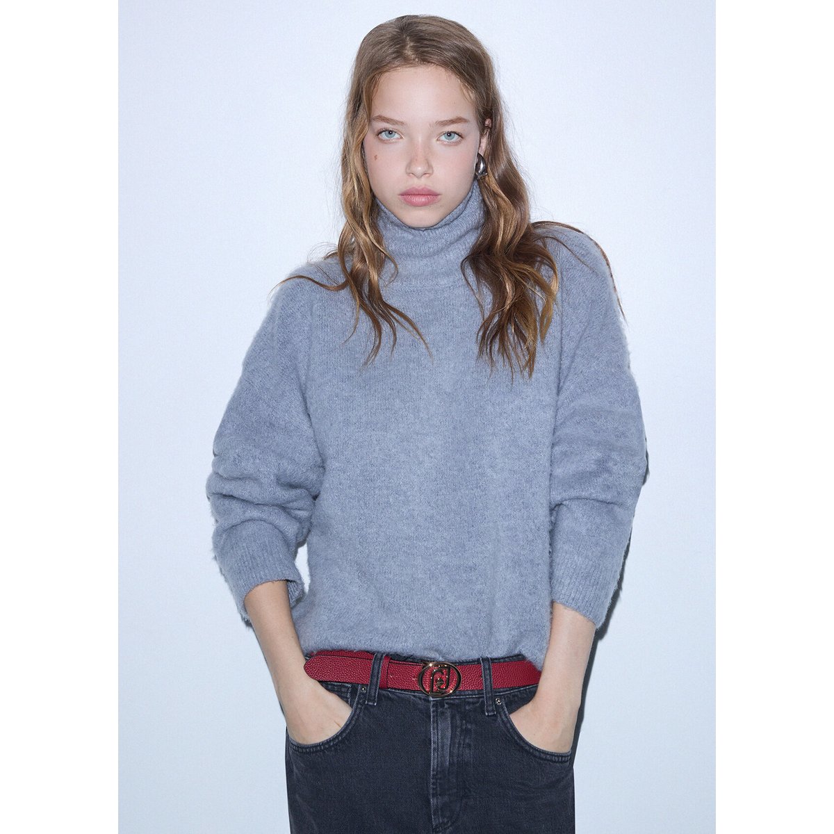 Ceinture avec logo rond rouge, LIU JO