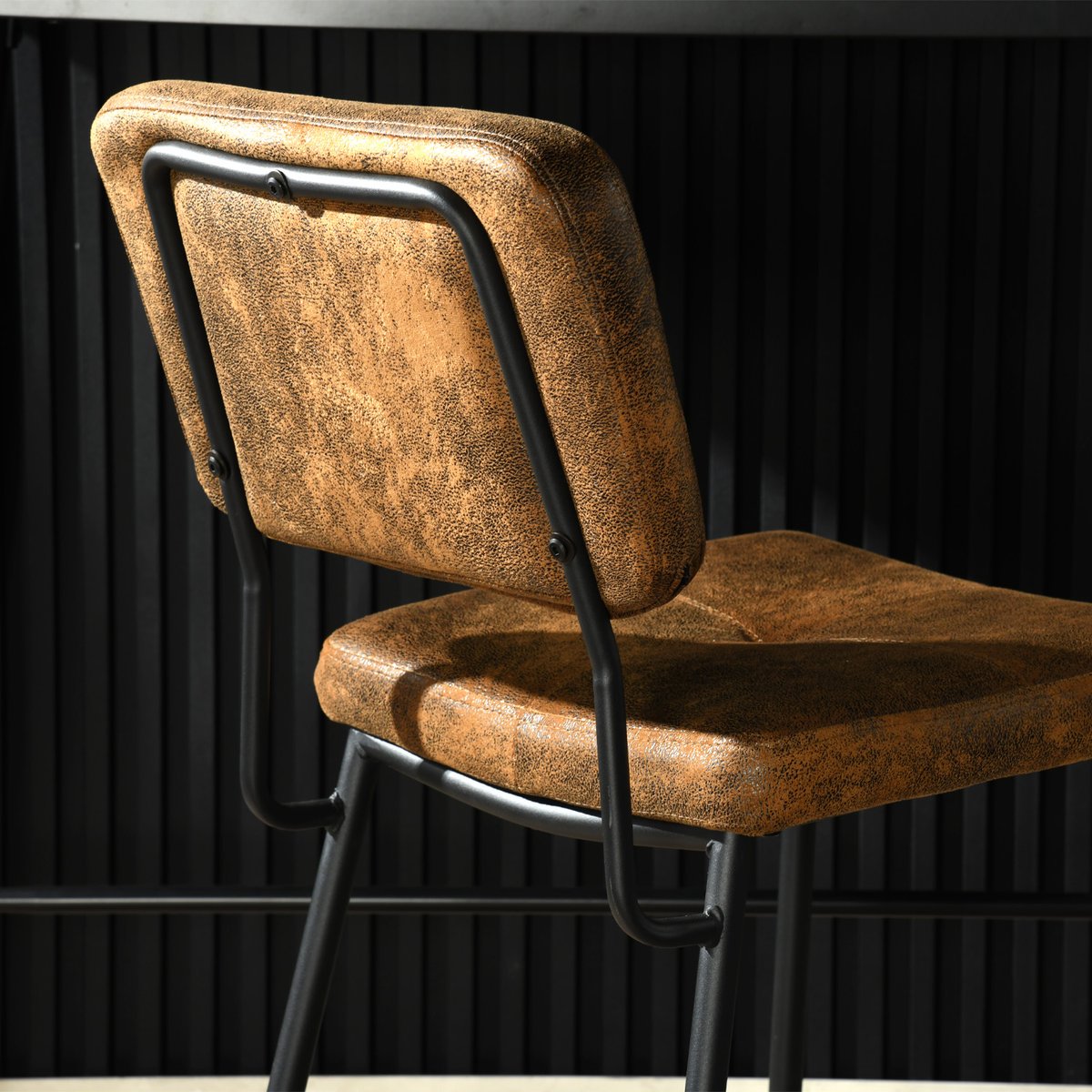 Lot de 6 tabouret de bar rétro vintage, INDEPENDENCE marron, MEUBLES COSY