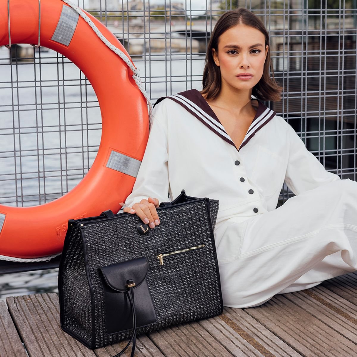 Grand sac shopper Saya noir, LOLLIPOPS