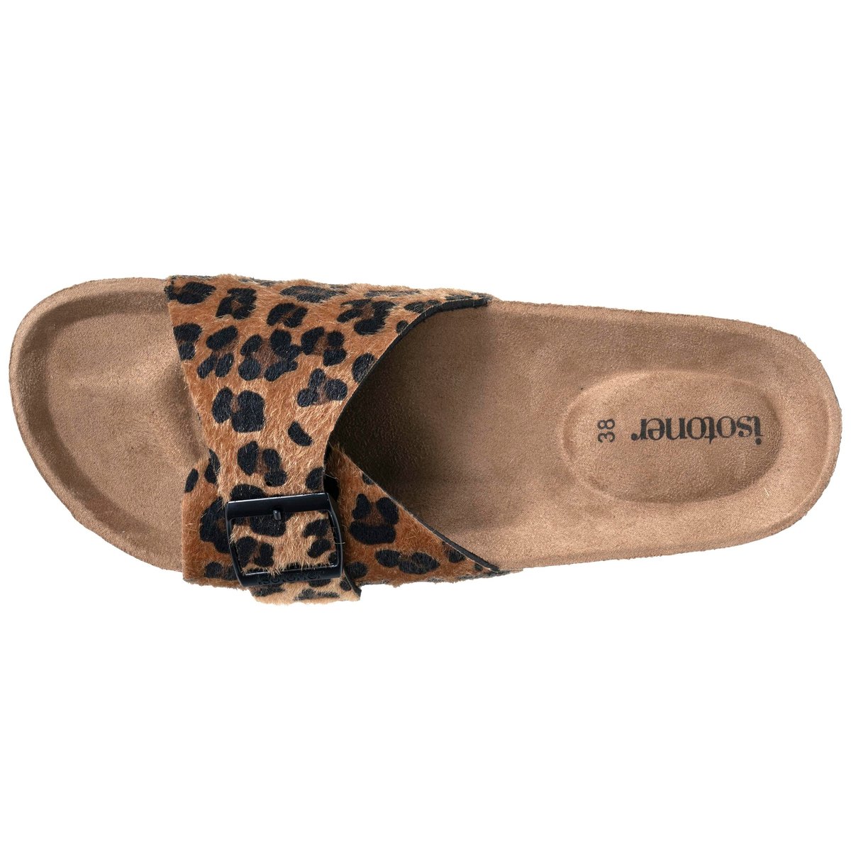 Mules claquettes à simple bride léopard, semelle intérieur patch talon ultra confortables multicolor, ISOTONER