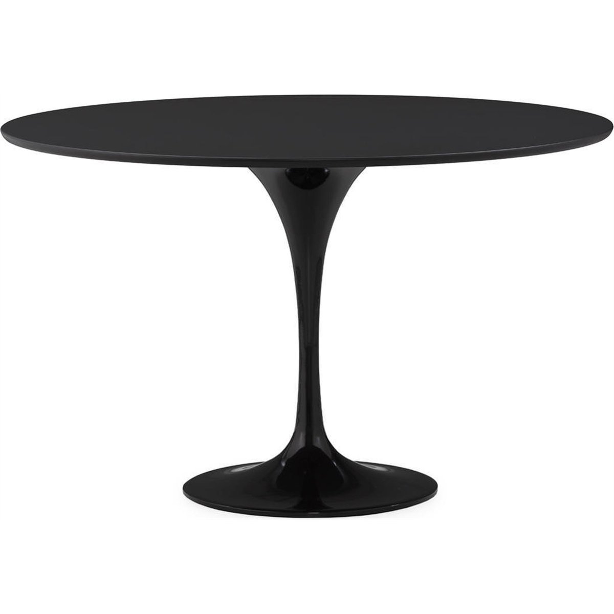 Table à manger ronde pied central aluminium noir, RECOLLECTION