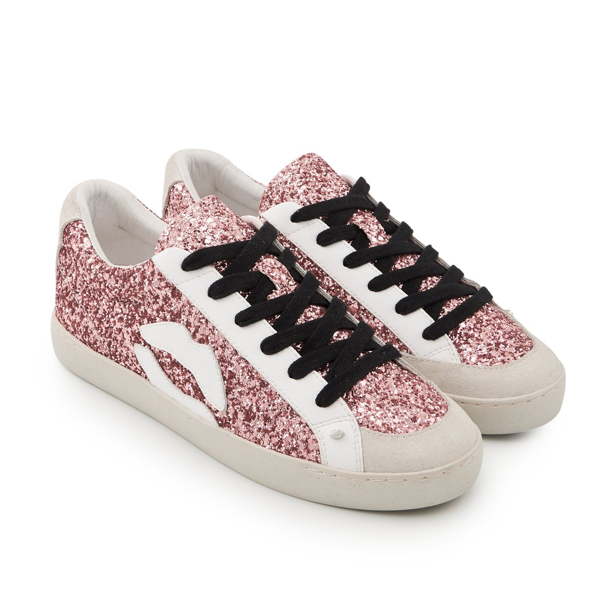 Baskets En Cuir Colette Glitter Violet blanc, BONS BAISERS