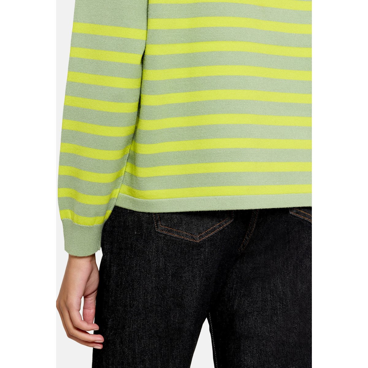 Pull-over en maille à encolure bateau green/yellow, CARTOON