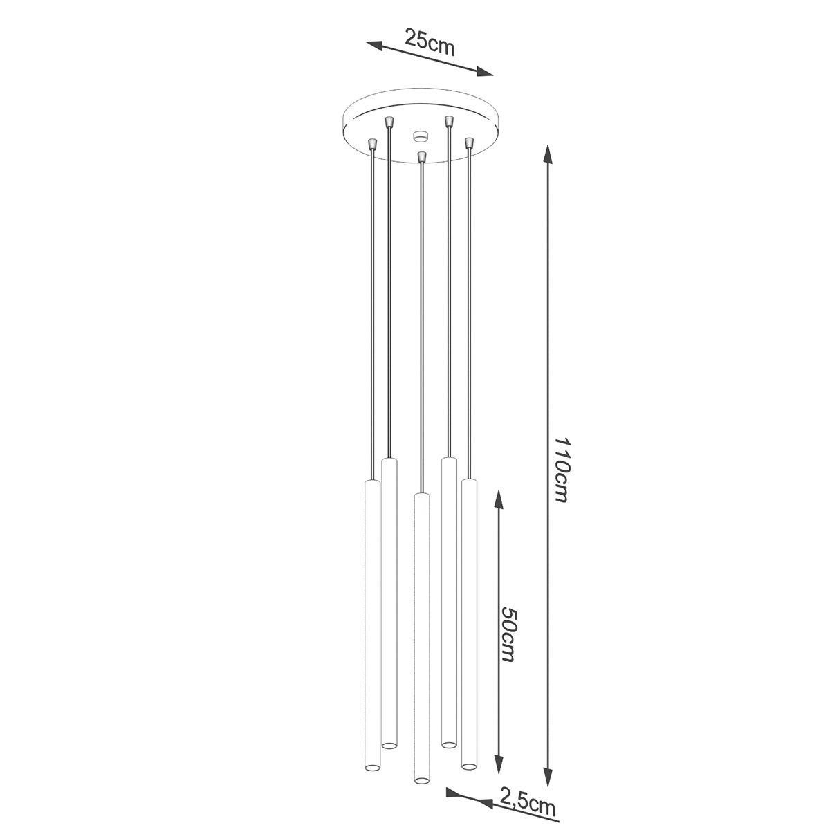 Suspension Acier Noir G9 5 Pastelo noir, EDEN