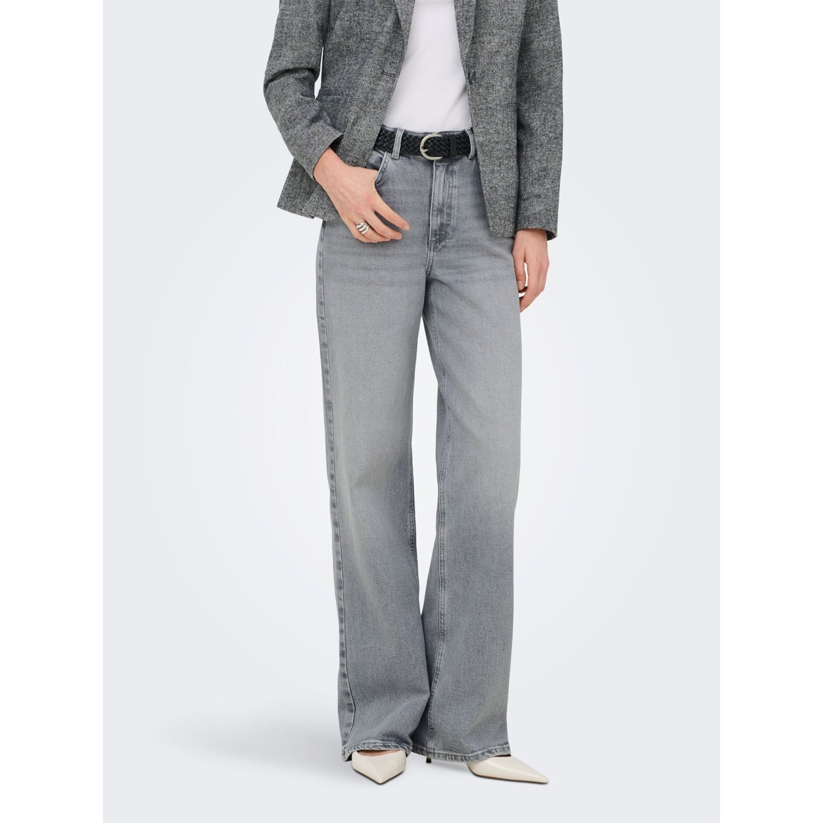 Jean À Jambe Large medium grey denim, ONLY