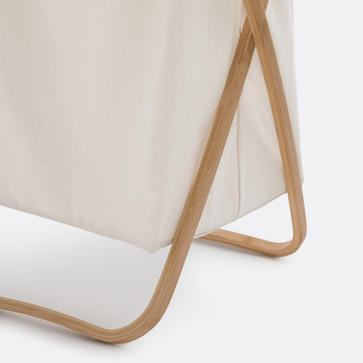 Panier à linge pliable, toile et bambou, Davio blanc/naturel, LA REDOUTE INTERIEURS
