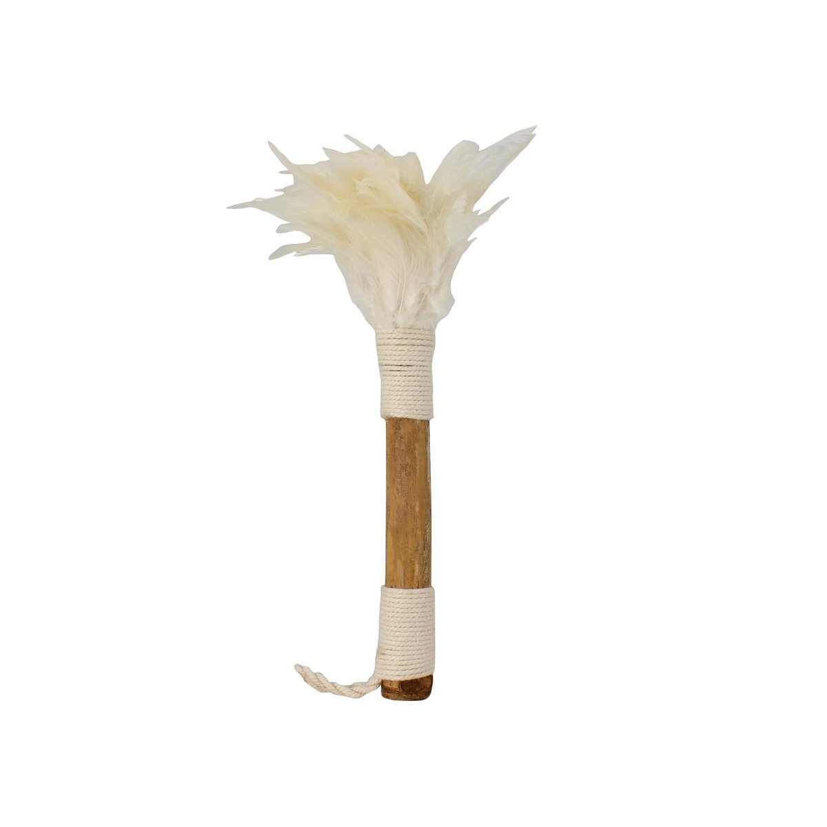 Plumeau décoratif en bambou et plumes blanc-naturel, NOW'S HOME