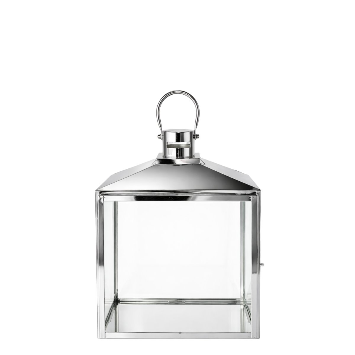 Lanterne décorative en verre et acier H37 TARA argenté, SIA DECO