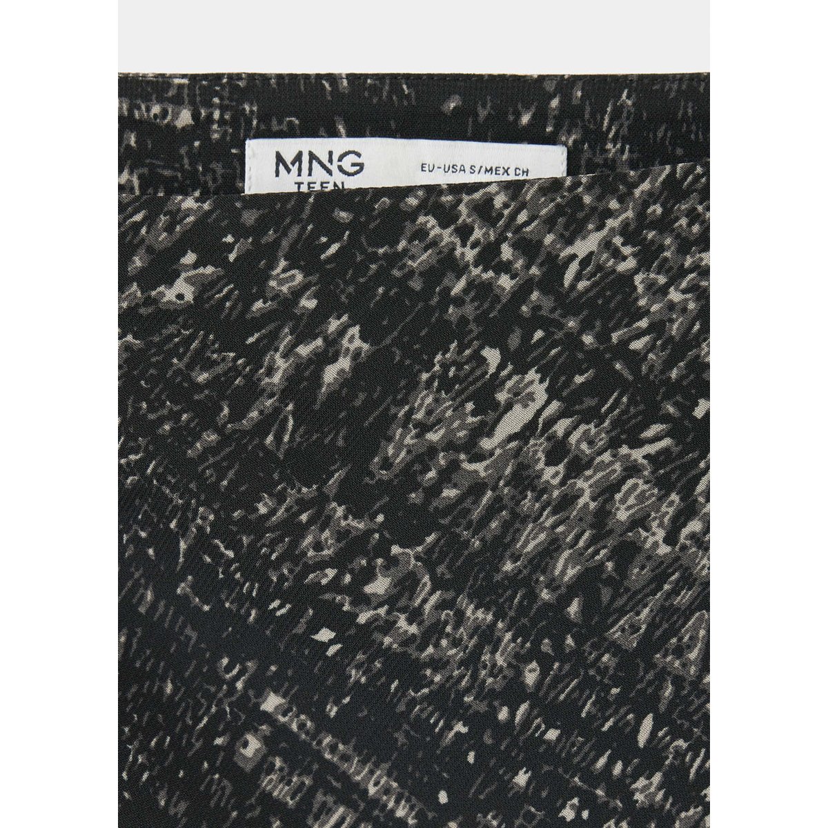 Jupe longue à imprimé métallisé noir, MANGO TEEN