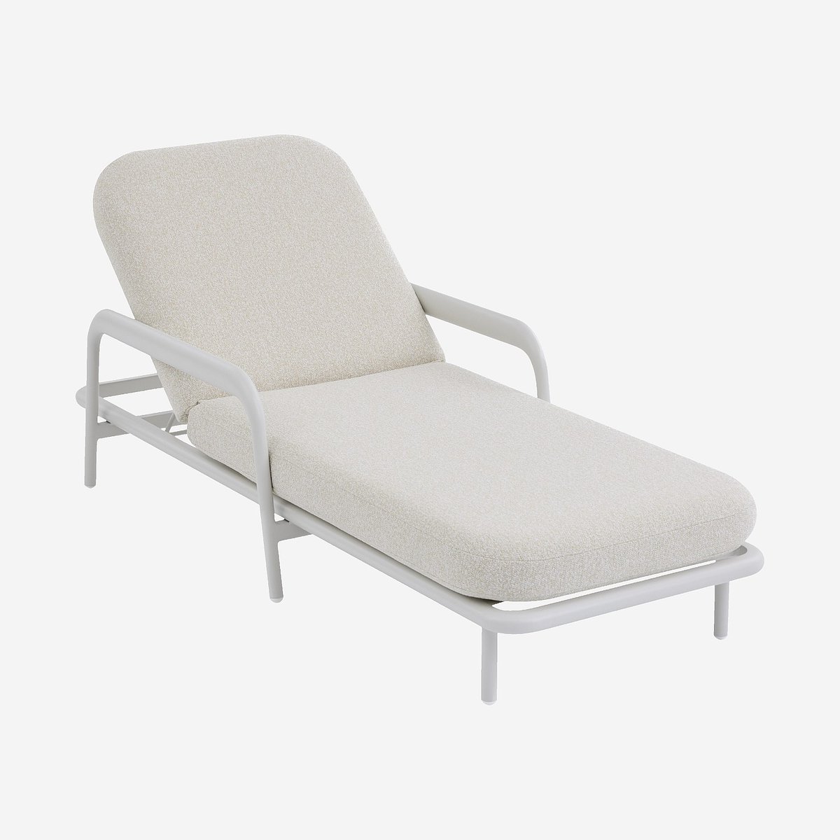 Bain de soleil en aluminium et tissu NAZARE beige, HABITAT