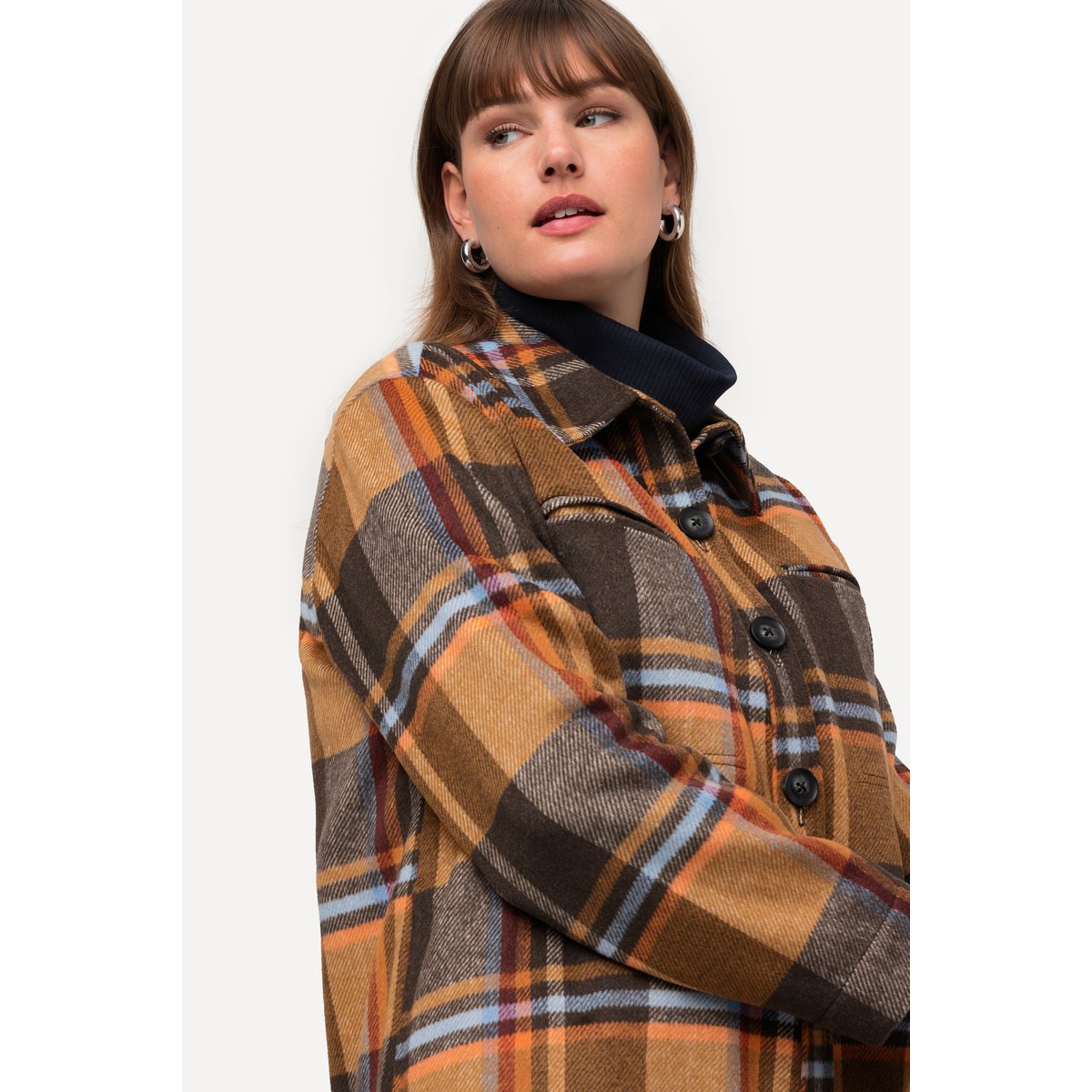 Surchemise oversize à manches longues bleu clair, ULLA POPKEN