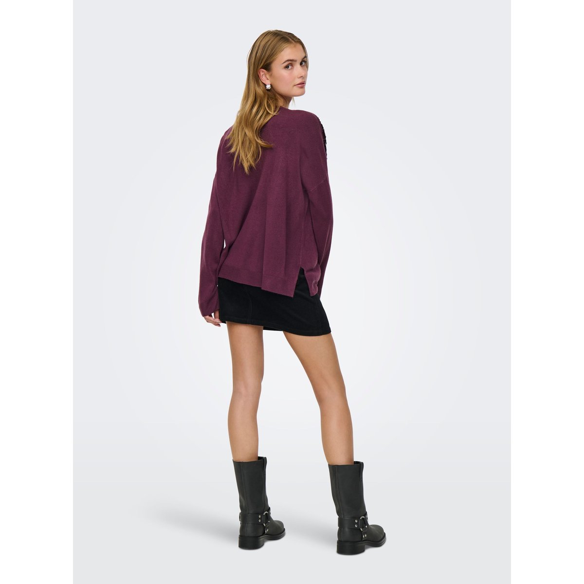 Pull En Maille mauve wine, ONLY
