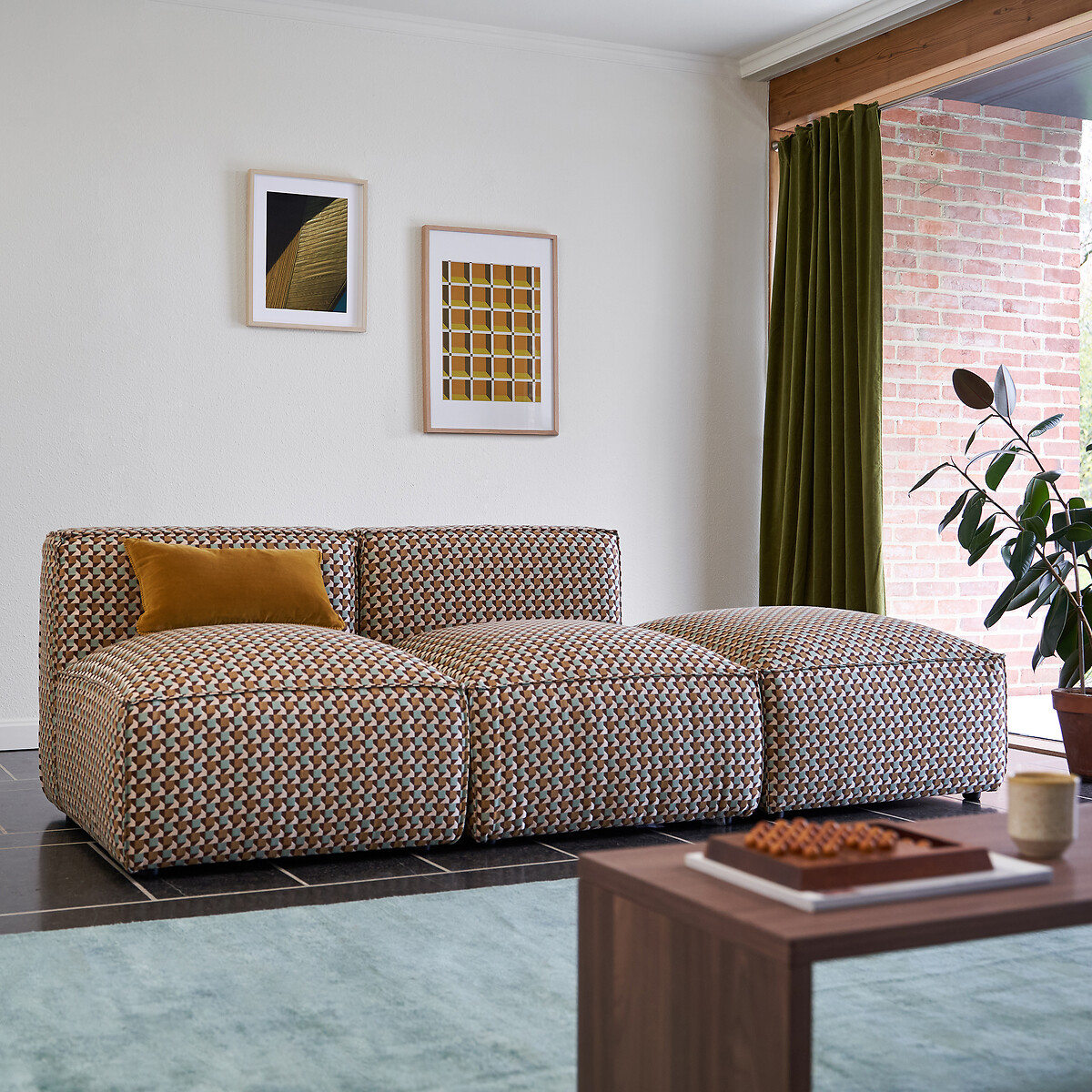 Pouf modulabile, jacquard origami, Seven jacquard fantasia geometrica, LA REDOUTE INTERIEURS