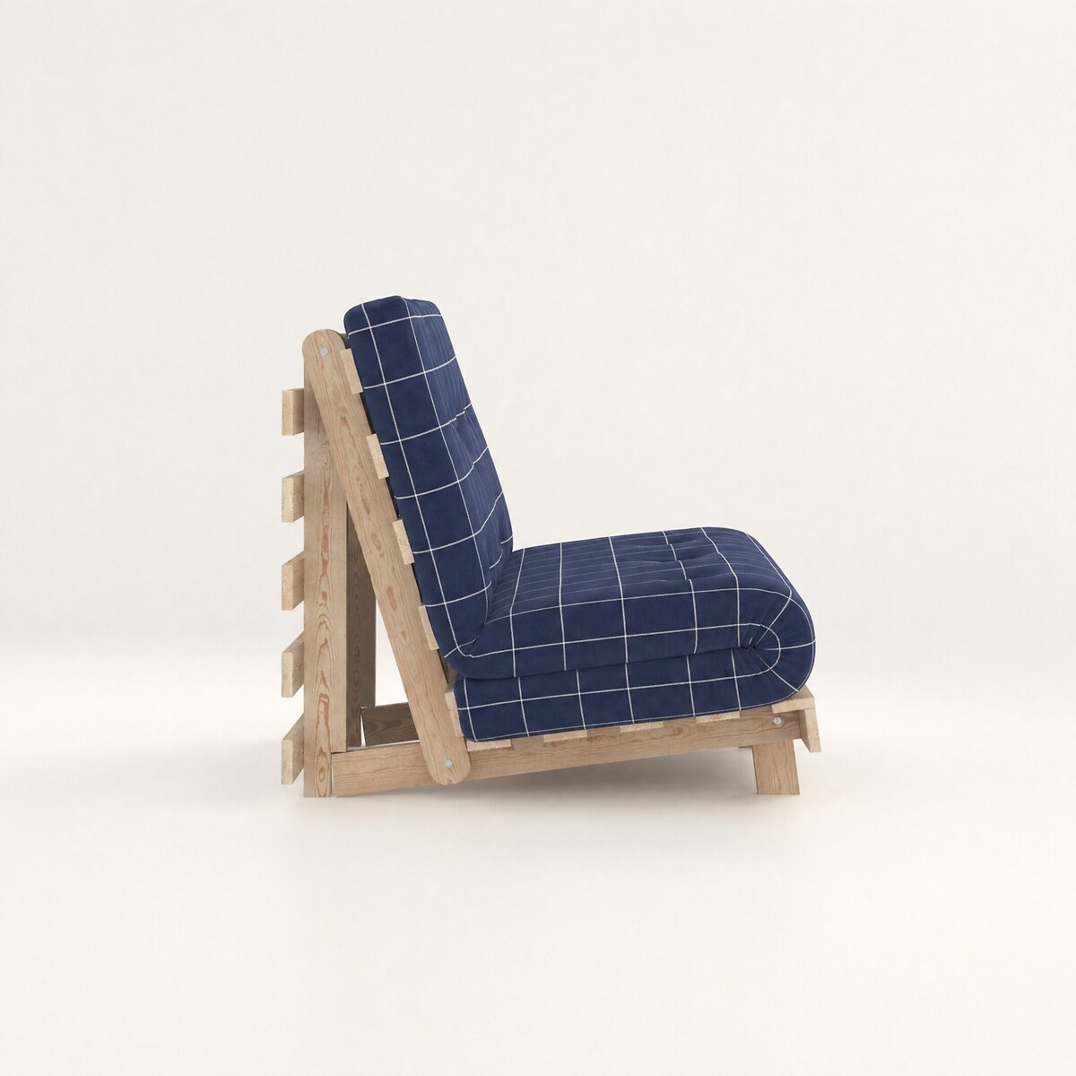 Nemuri Checkered Single Futon Sofa Bed navy, ÉDITÉ