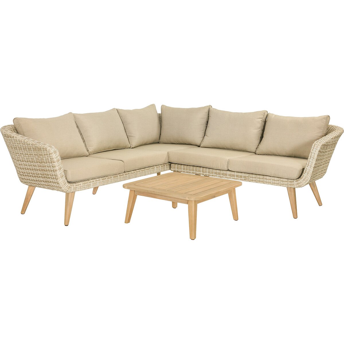 Cabon Outdoor Corner Seating Set pebble beige , SO'HOME