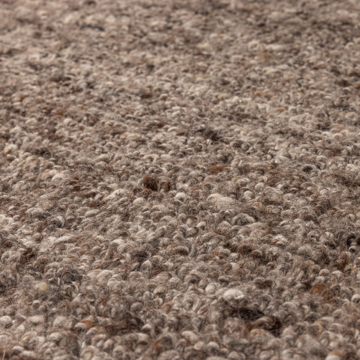 Tapis rond en laine melange EFIA marron, WOOOD