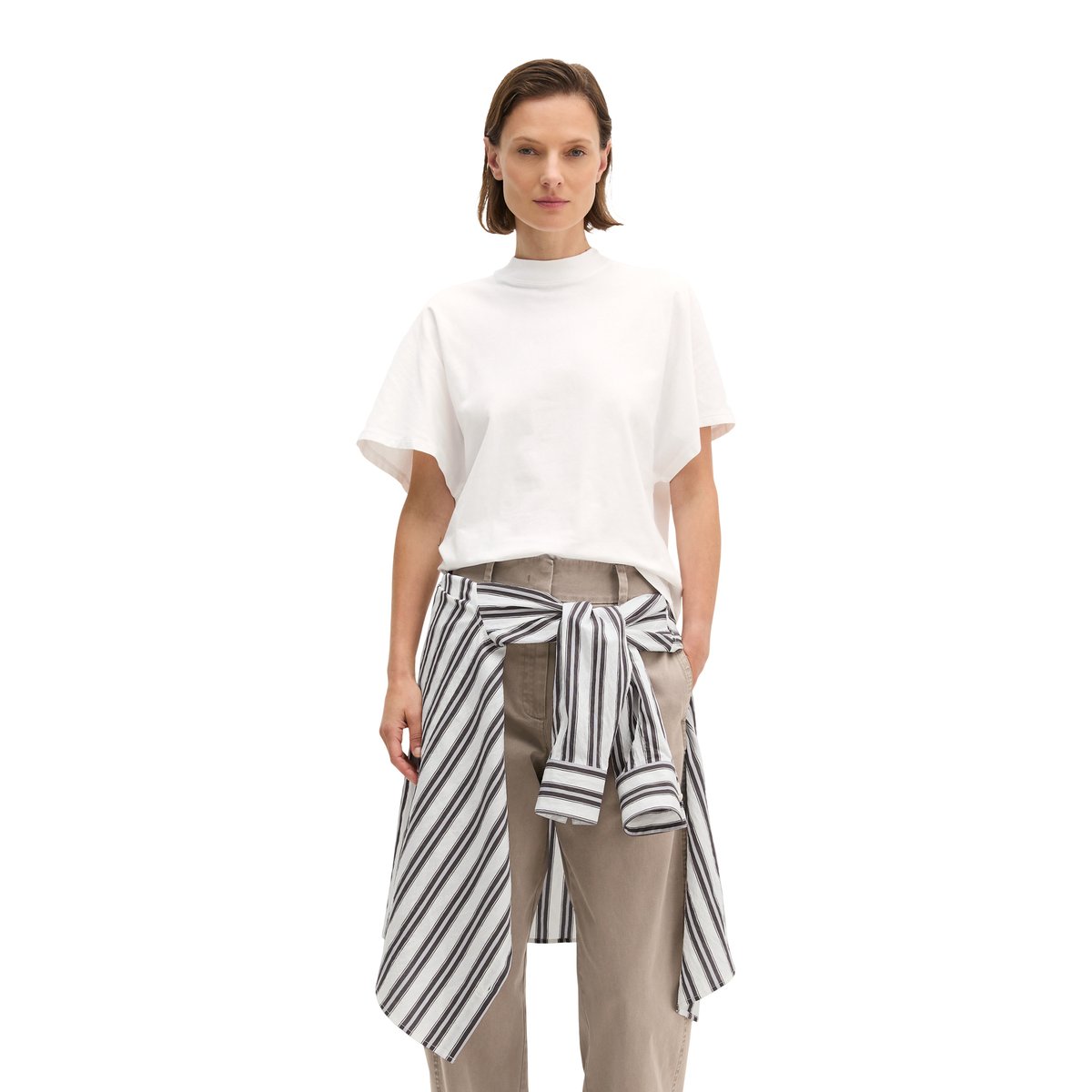 T-shirt oversize en jersey simple de coton blanc, MARC O'POLO