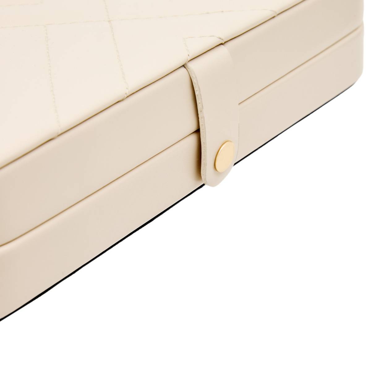 Boîte à bijoux rectangulaire en cuirette NATTY blanc, ATMOSPHERA