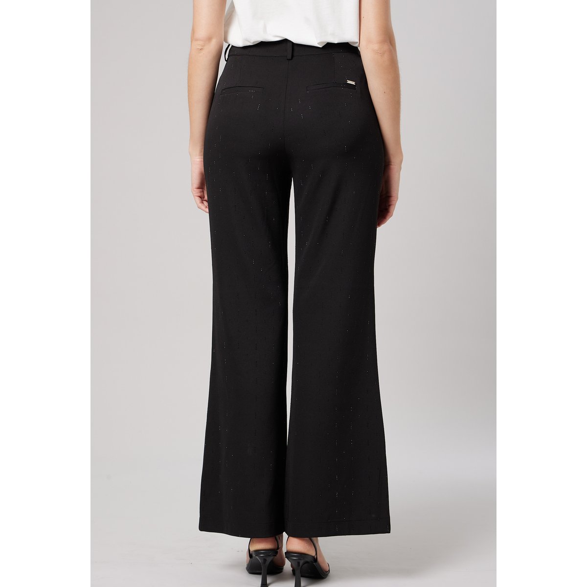 Pantalon large femme à strass CLAUDIA noir, DEELUXE