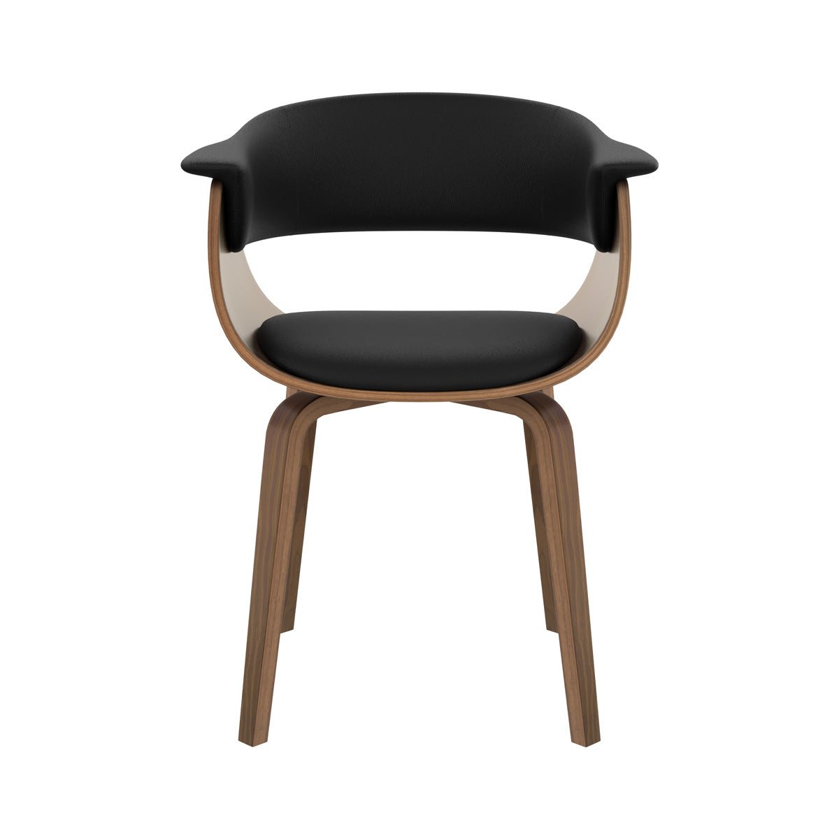 Chaise en cuir synthétique - PIADA noir, MAISON PAVANE