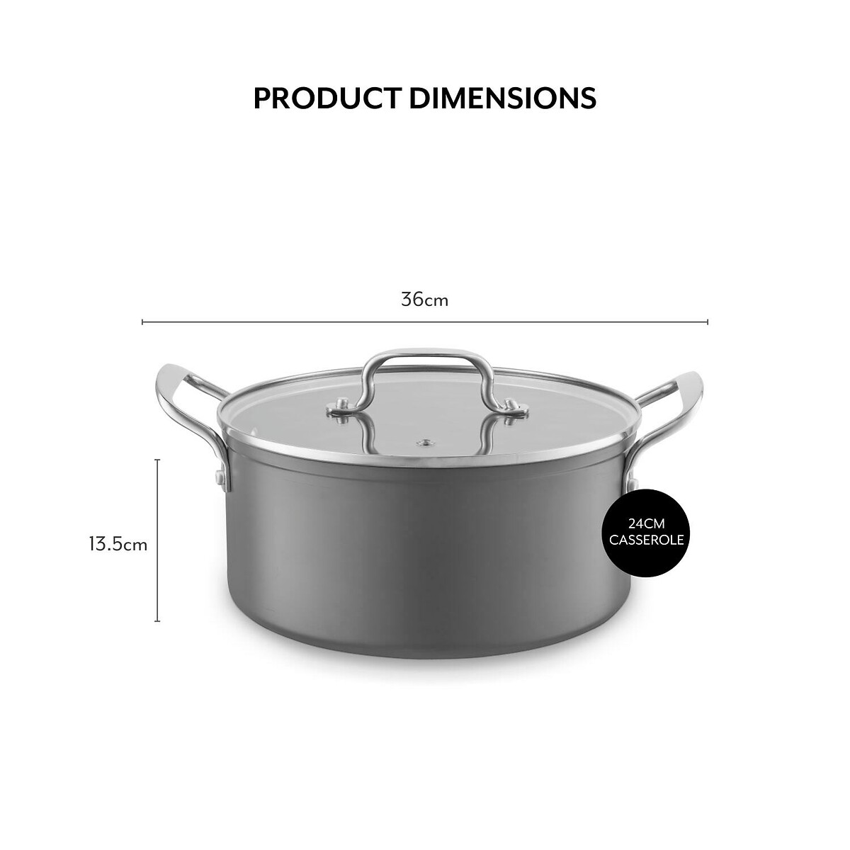 24cm SLT Core Hard Anodized Casserole grey, SUR LA TABLE