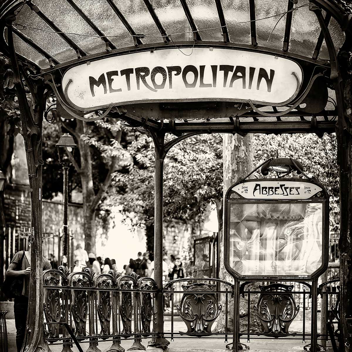 Tableau noir et blanc métropolitain paris tableau alu dibond, HEXOA