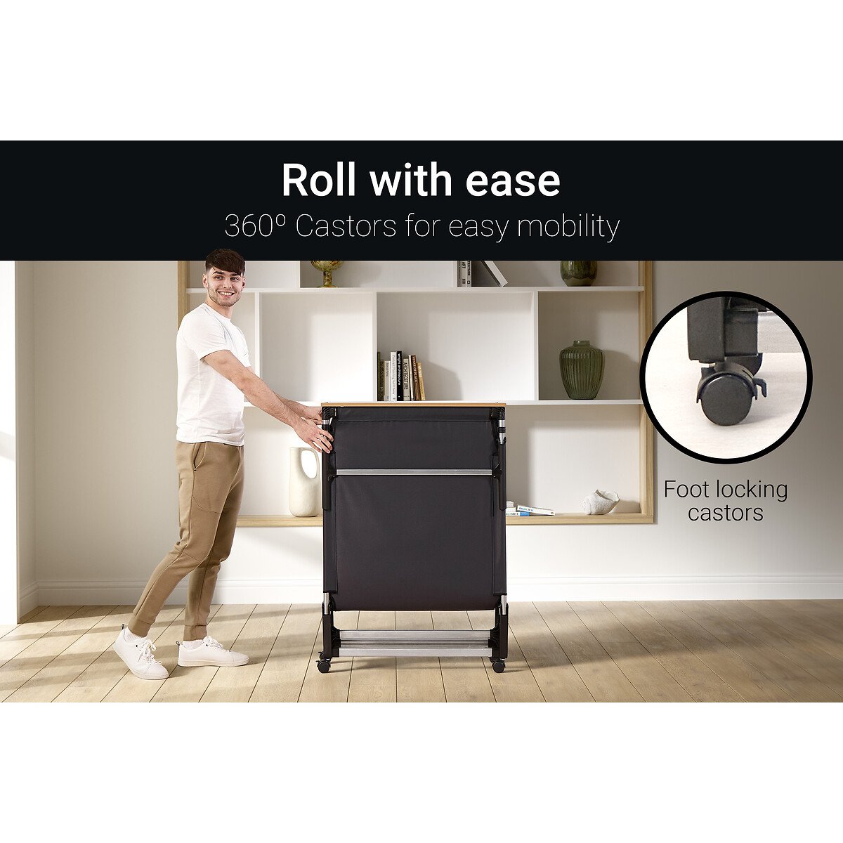 Jay-Be® Rollaway Folding Bed with e-Fibre Mattress black, JAY-BE