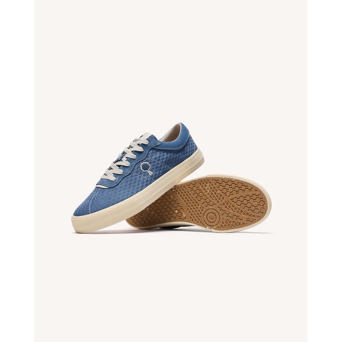 Tennis basses tissu suede NASHI bleu océan, FAGUO