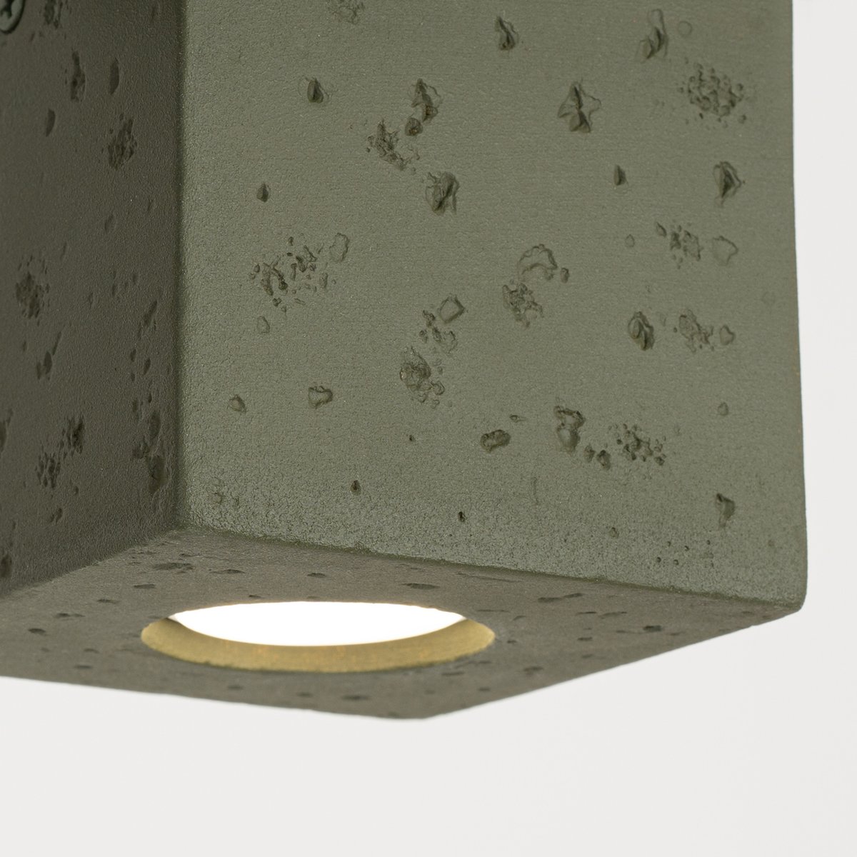 Plafonnier Béton Vert Olive GU10 1 Quad vert olive, EDEN