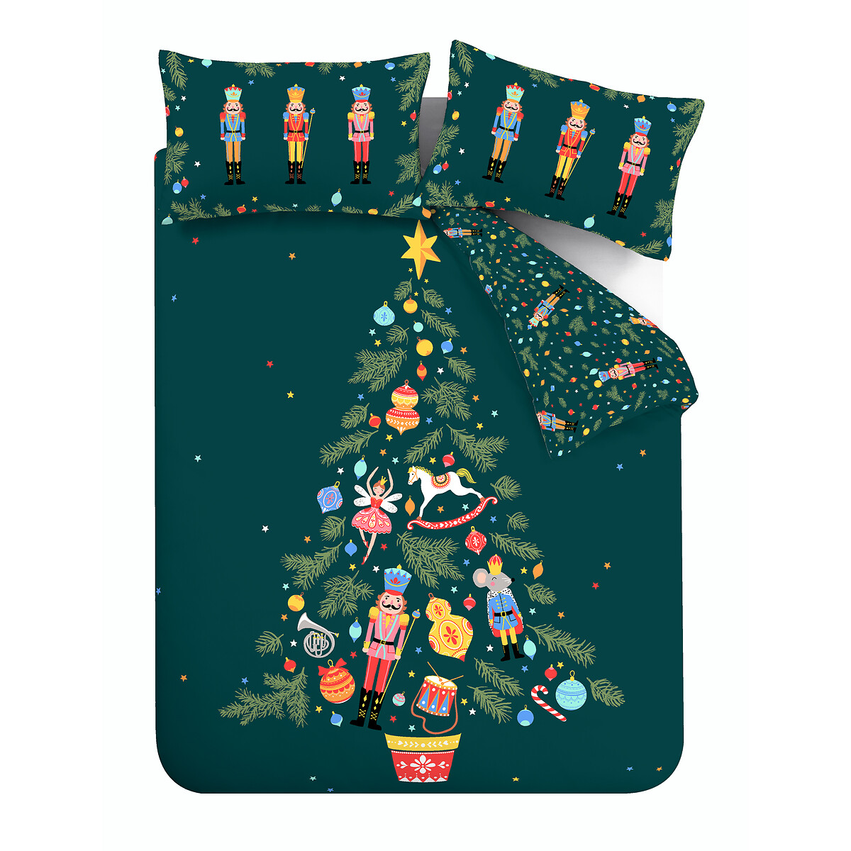 Nutcracker Duvet Cover and Pillowcase Set green, CATHERINE LANSFIELD