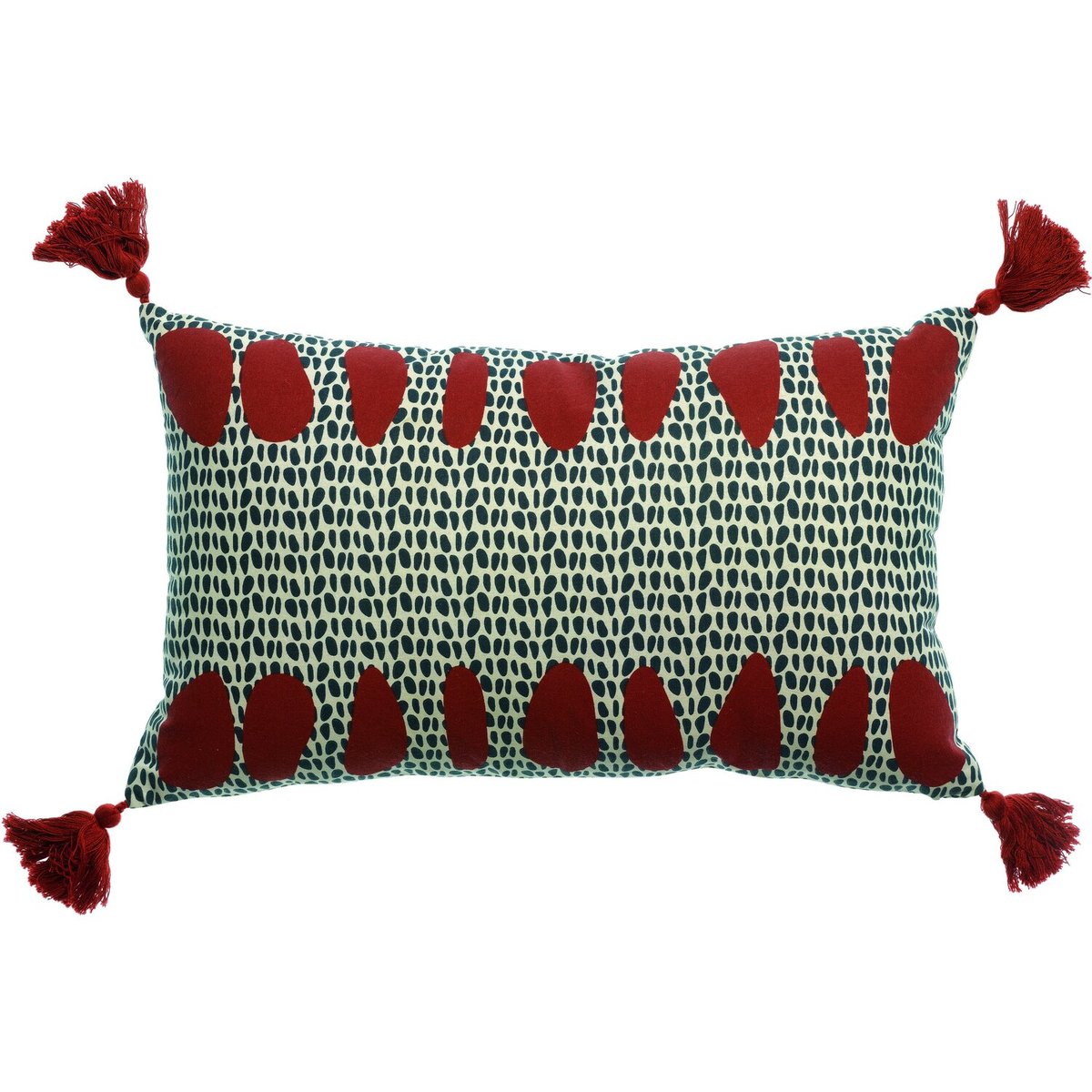 coussin déco en polycoton imprimé, Kilima rouge, C DESIGN HOME TEXTILE