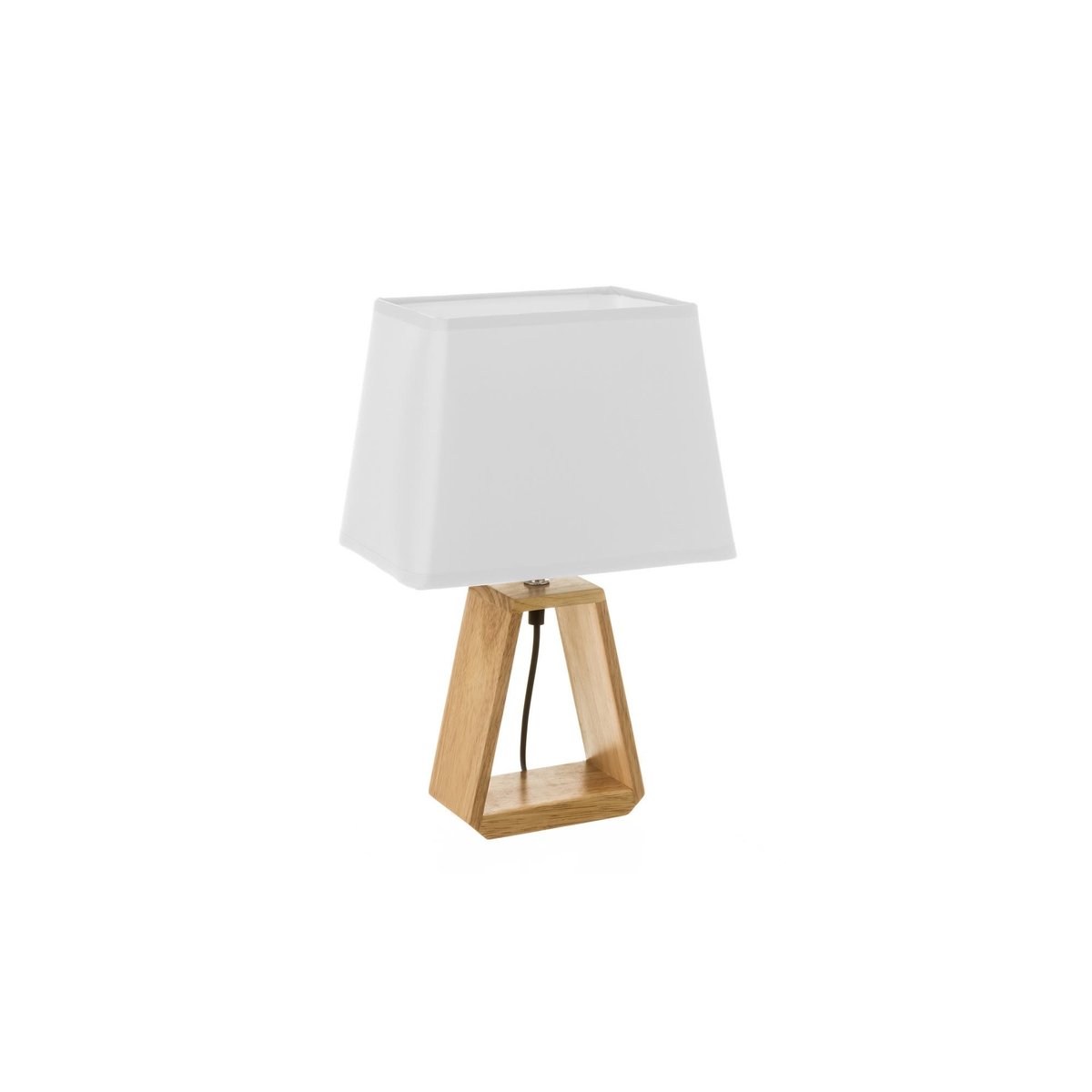 Lampe à Poser Triangle Bois et Abat-jour Blanc - Hauteur 41cm blanc, WADIGA