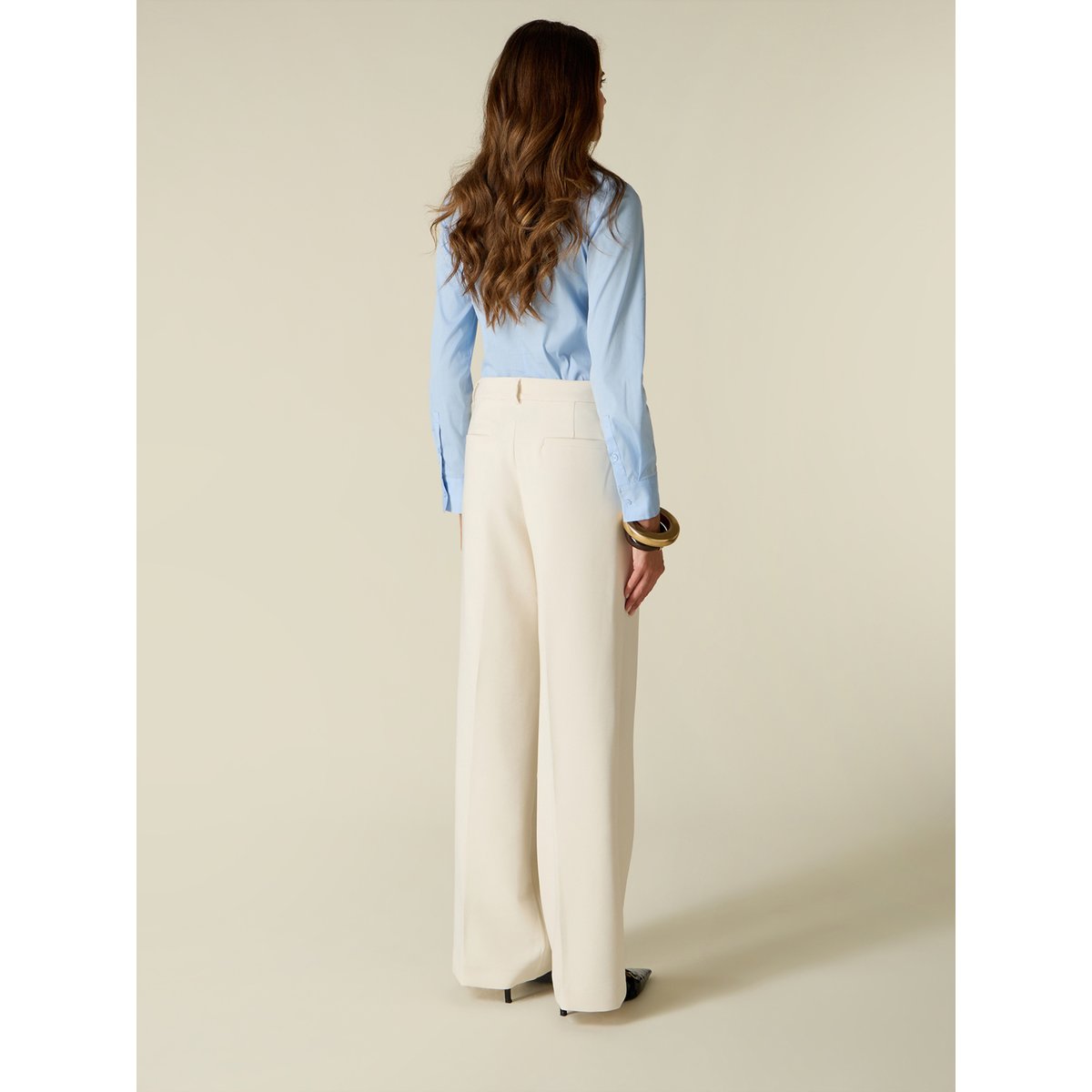 Pantalon palazzo taille haute blanc, OLTRE