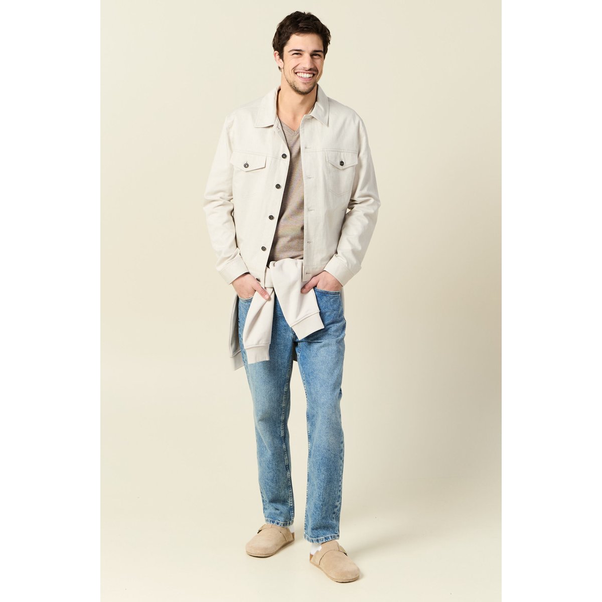 T-shirt manches courtes homme grege, BONOBO