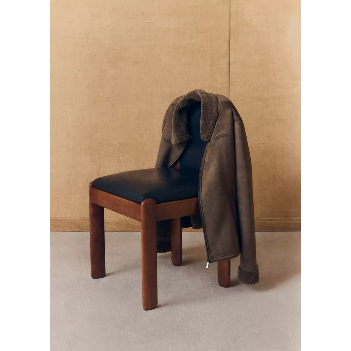 Manteau effet daim imitation mouton retourné marron, MANGO TEEN