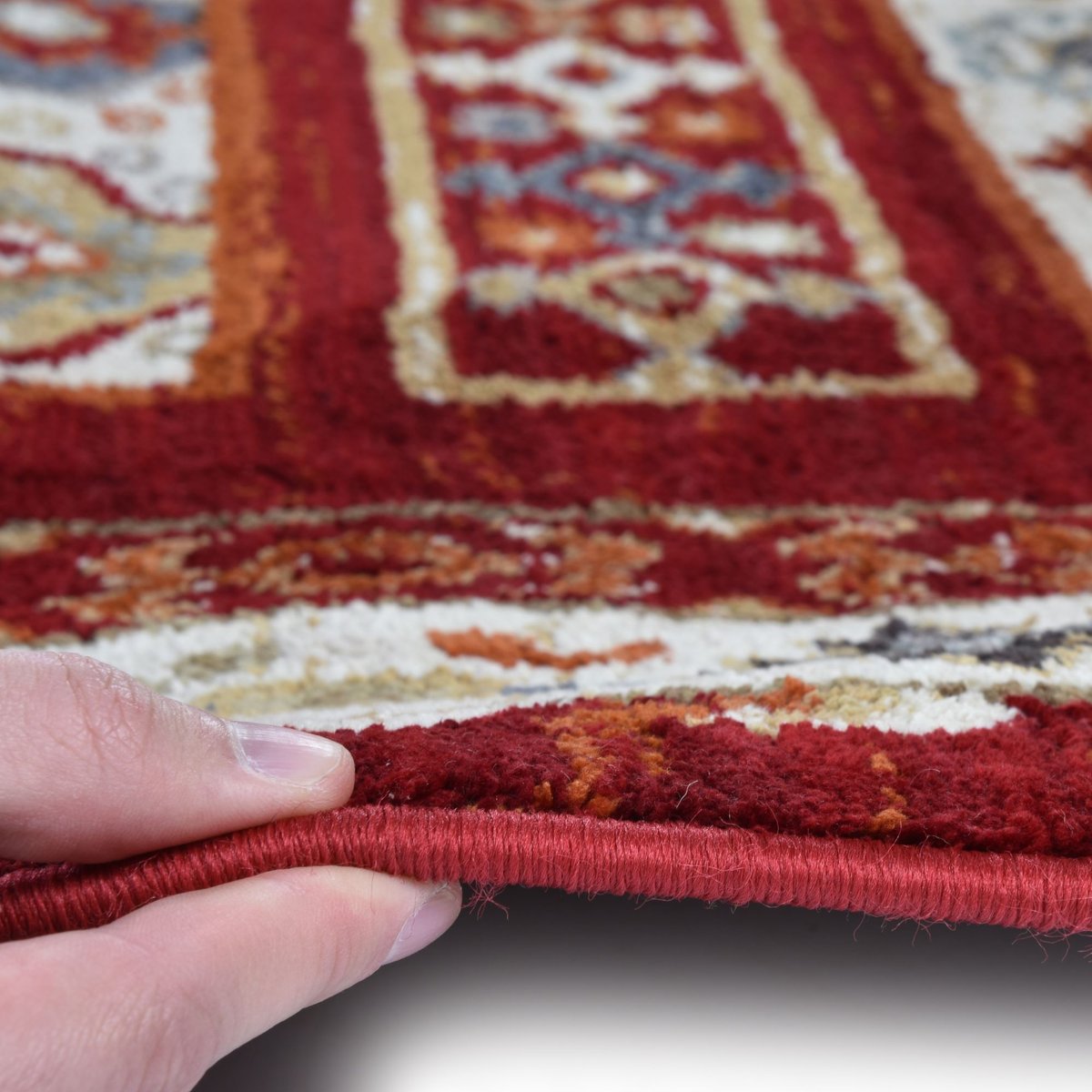 Tapis de salon en style gabbeh - FRANCESCO rouge multi, GINO FALCONE
