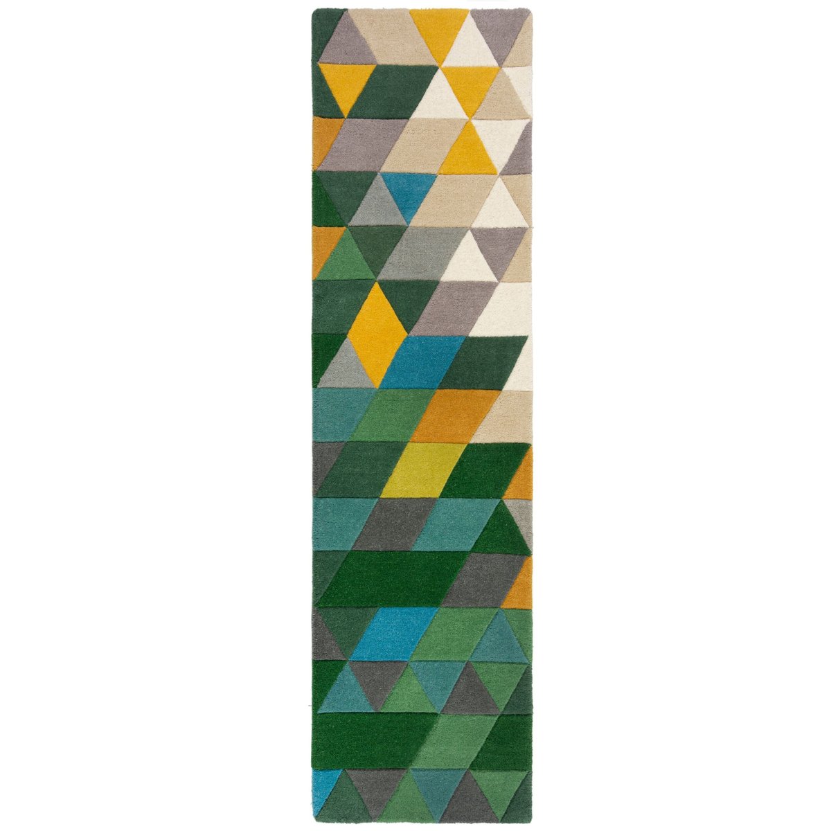 Tapis en laine de couloir PRISM vert, FLAIR RUGS