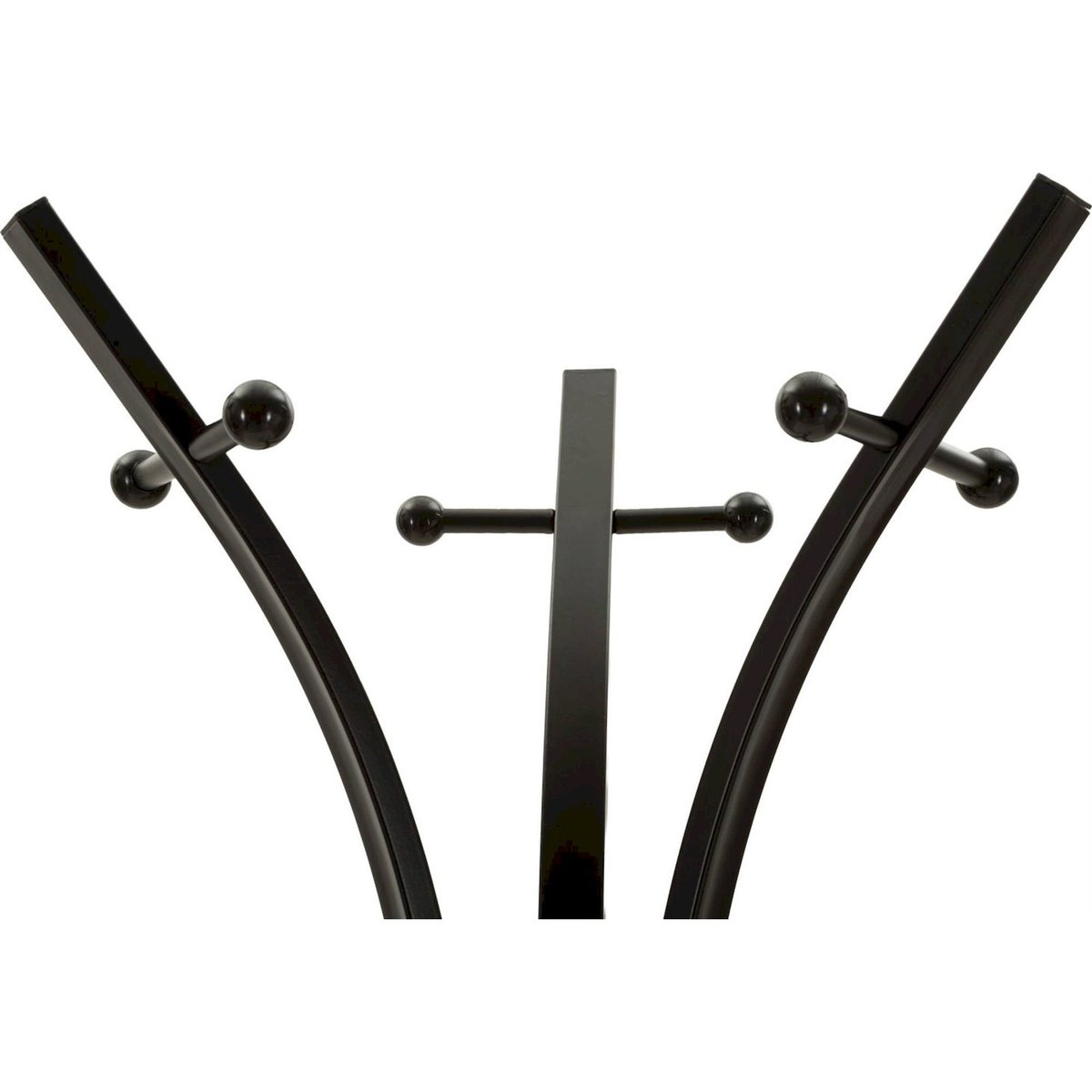 Porte-manteau sur pied en métal et chêne MODERN noir et bois brun, RECOLLECTION