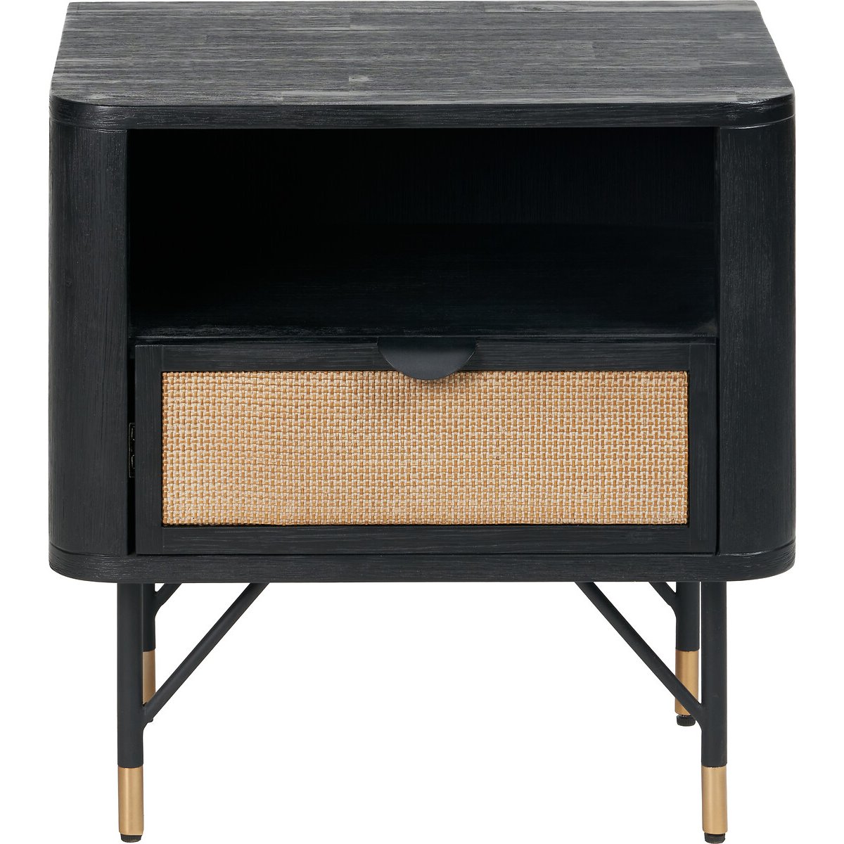 Fenix Acacia Rattan Bedside Table black/natural, ÉDITÉ
