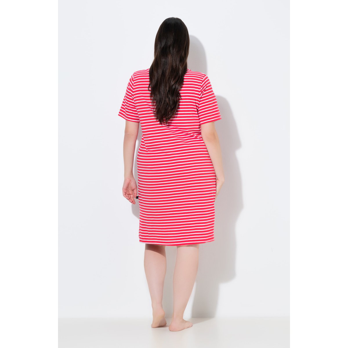 Grand T-shirt/chemise de nuit en coton bio rouge fuschsia, ULLA POPKEN
