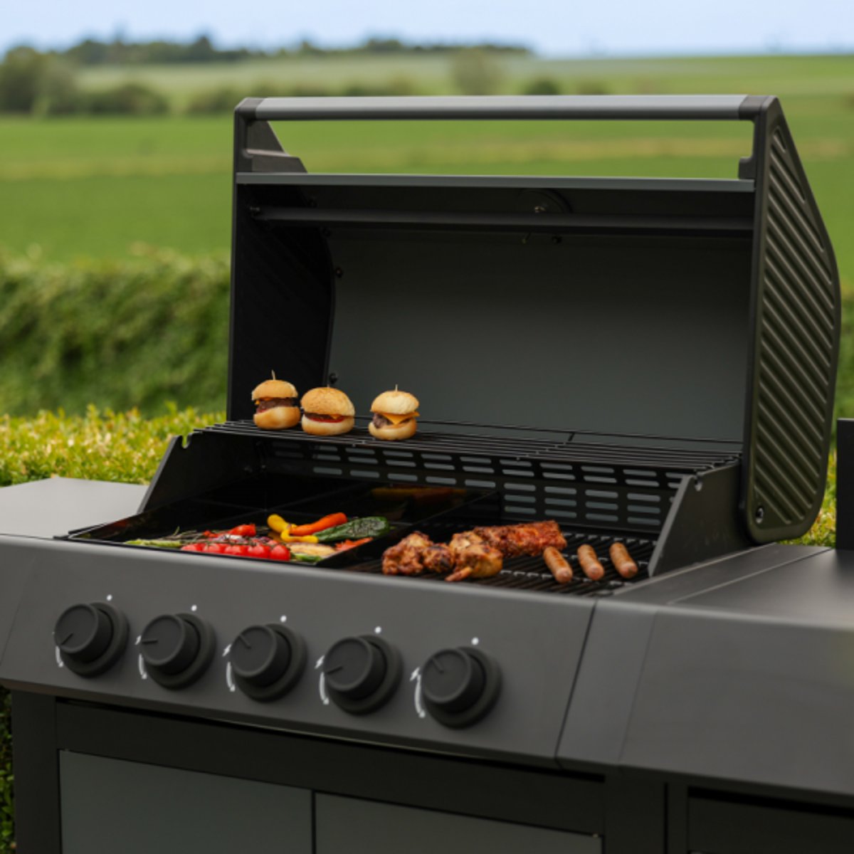 Barbecue Gaz et desserte, BURN 80 PRENIUM noir, COOK IN GARDEN