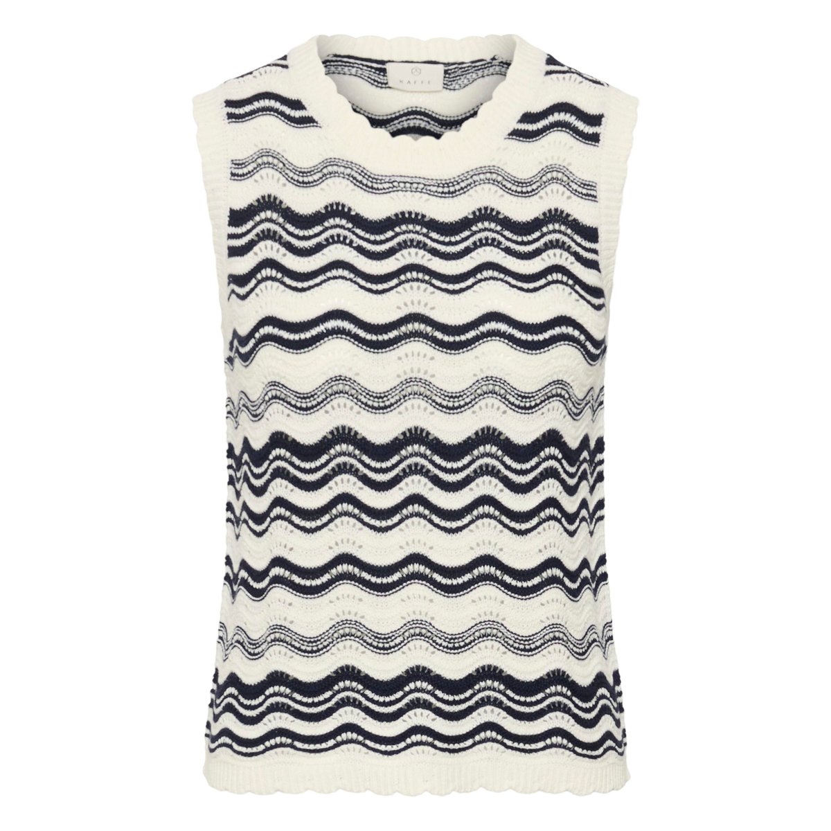 Tunique tricoté bleu chalk/midnight m. wavy lines, KAFFE