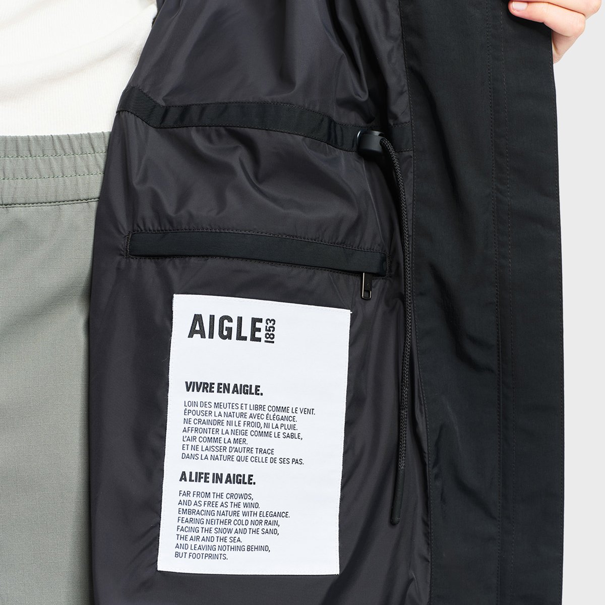 Parka mi-longue à taille ajustable MTD noir, AIGLE